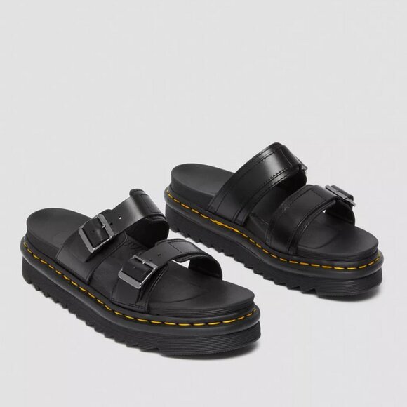Dr Martens Myles Brando Leather Buckle Slide Sandals main image 5